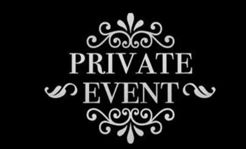 Elegant design featuring the text "Private Event" on a black background, ideal for invitations or announcements for exclusive gatherings.